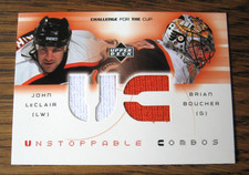LeClair Boucher 2001-02 Challenge for the Cup #UC-LB UNSTOPPABLE COMBOS lot card