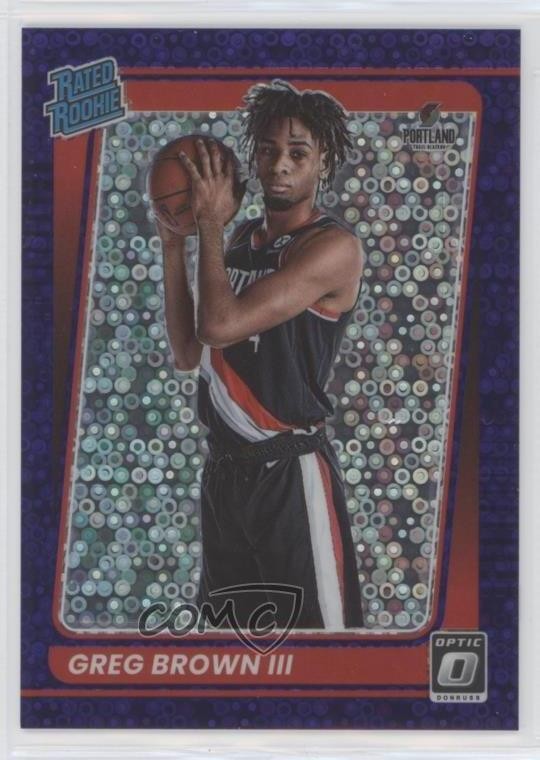 2021 Panini Donruss Optic Fast Break Purple Prizm 91/95 Greg Brown III #195 1dm4