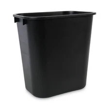 Boardwalk 14QTWBBLA 14 qt Plastic Soft-Sided Wastebasket - Black New