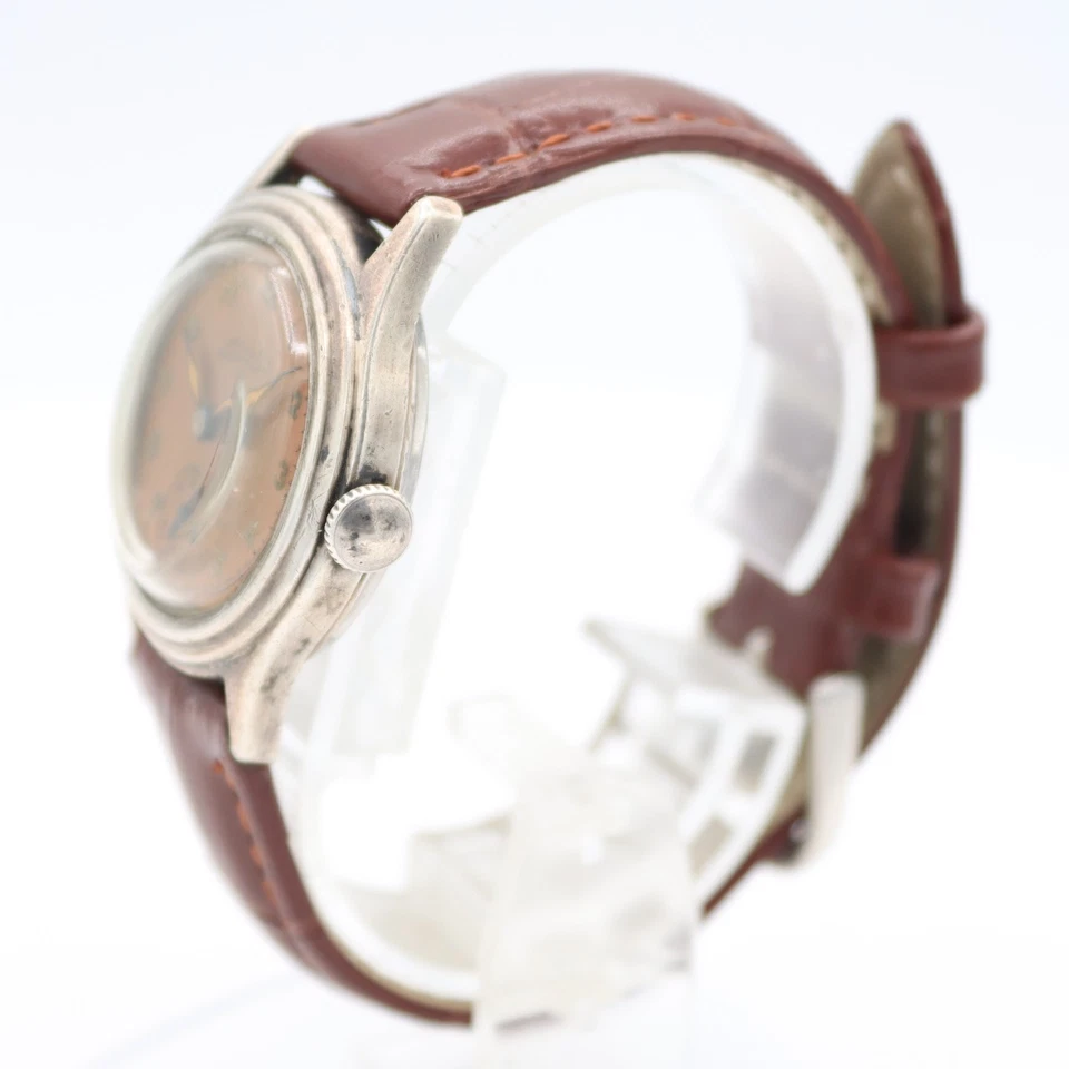 Vintage Pierce Copper Dial Men's Mechanical Wristwatch Swiss Sterling - Image 2 of 4