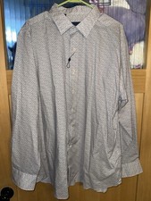 New Men’s DAVID DONAHUE Wht/Blue Dress Shirt XXL