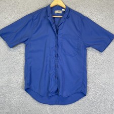 Vintage L L Bean Women's Camp Shirt Button-Up Blouse Top Size 8 Blue USA Made