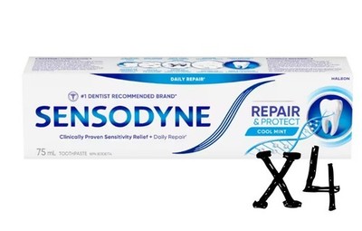 Sensodyne Repair & Protect MINT Daily Repair Toothpaste 75ml x4 Novamin Canada