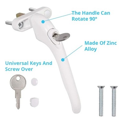 2Pcs Lockable Window Handle With Key Child Safety Window Lock Easy to Install