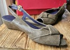 Vaneli 7.5 Taupe Embossed Open Toe Slides Slingback NOS — photo 3