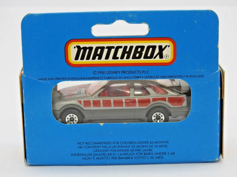 MATCHBOX LESNEY 1983 MB55 FORD SIERRA XR4i Mint In VNM Ungeöffnet 'M' Blaue Box - Bild 3 von 4