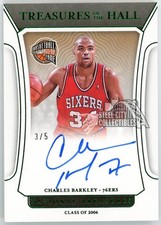 Charles Barkley 2021 National Treasures of the Hall Autograph Card #TOH-CBK 3/5