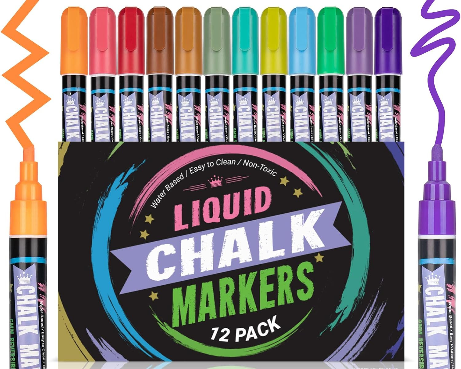 Liquid Chalk Markers, Washable & Wet Erase Neon Chalk Pens f