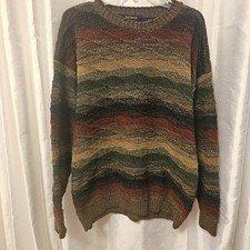 Lg Vintage Bachrach Sweater Mens Coogi Style Textured Made In USA 100% Acrylic
