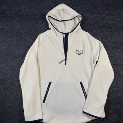 NAVY Midshipmen Fleece 1/4 Zip Pullover Jacket Established 1845 Cream