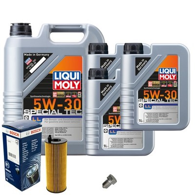 Motoröl 5W30 LIQUI MOLY Special Tec Ll 8L+BOSCH Ölfilter+Ölablassschraube