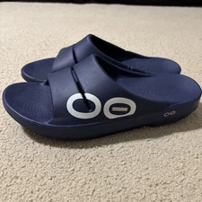 OOFOS Men’s Size 12 OOAHH Sport Sandals Slides Slip Ons Recovery Comfort Blue