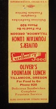 1950s Oliver's Fountain Lunch Sandwiches Fountain Service Phone 920 Tillamook OR