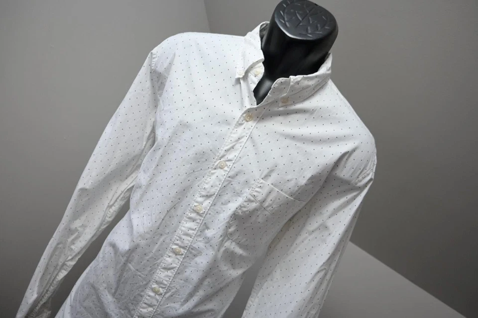 J Crew Dress Shirt Classic Fit Stretch Dotted Button Up Mens Size Large Tall LT - Image 4 of 4