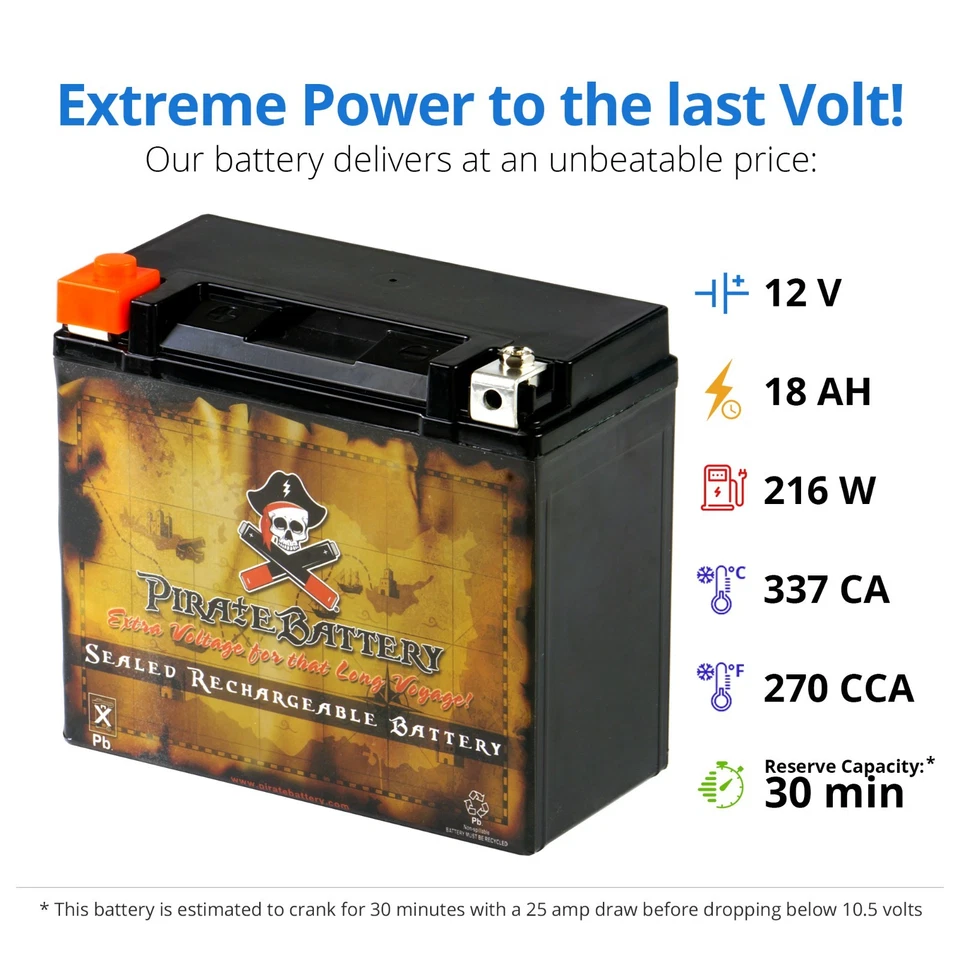 YTX20-BS High Performance - Maintenance Free - Sealed AGM Motorcycle Battery - Image 3 of 4
