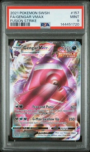 2021 Pokemon Fusion Strike Gengar VMAX Full Art #157/264 PSA 9