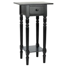 Homes Collection Sabrina Distressed Black Side Table