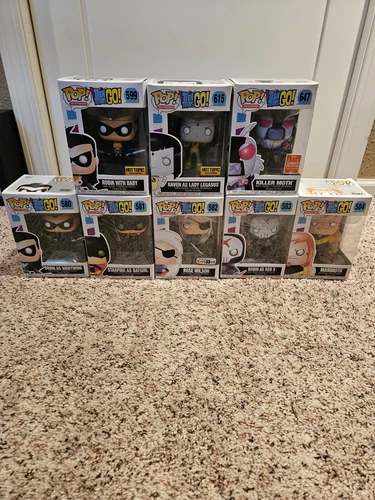 Funko Pop Teen Titans Nightwing, Batgirl, Rose Wilson, Lady Legasus, Killer Moth