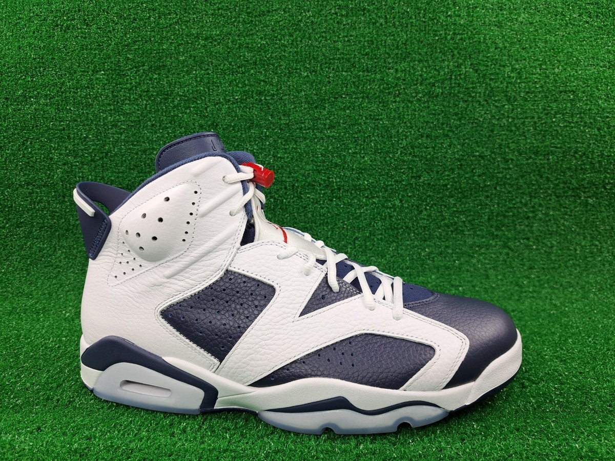 Air Jordan 6 Retro Olympic 2024 White Navy Blue CT8529-164 Men's