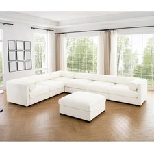 Modular Sectional Sofa Chenille Couch with Storage w/O Ottoman for Living Room