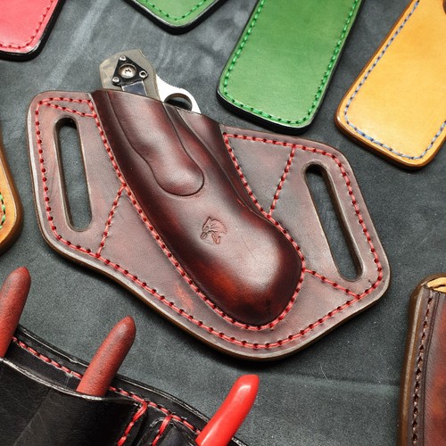 Fodera pancake in pelle per Spyderco militare o Spyderco civile - Foto 3 di 24