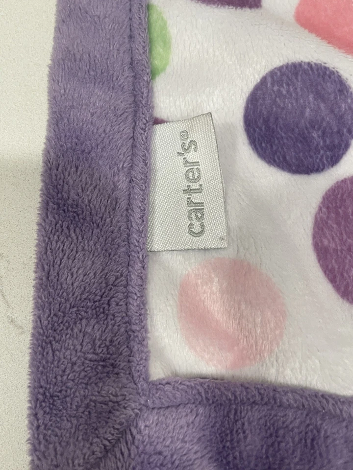 Carters Purple Butterfly Polka Dot Security Blanket Lovey Baby Toy Plush 13” - Image 2 of 4