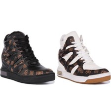 Guess Fl8Lissmf12 Wedge Lisa Logo Baskets Femmes Blanc Marron UK 2 - 8