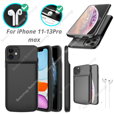 For iPhone 13/Pro Max/Mini/12/11 External Battery Charger Case Power Bank Cover