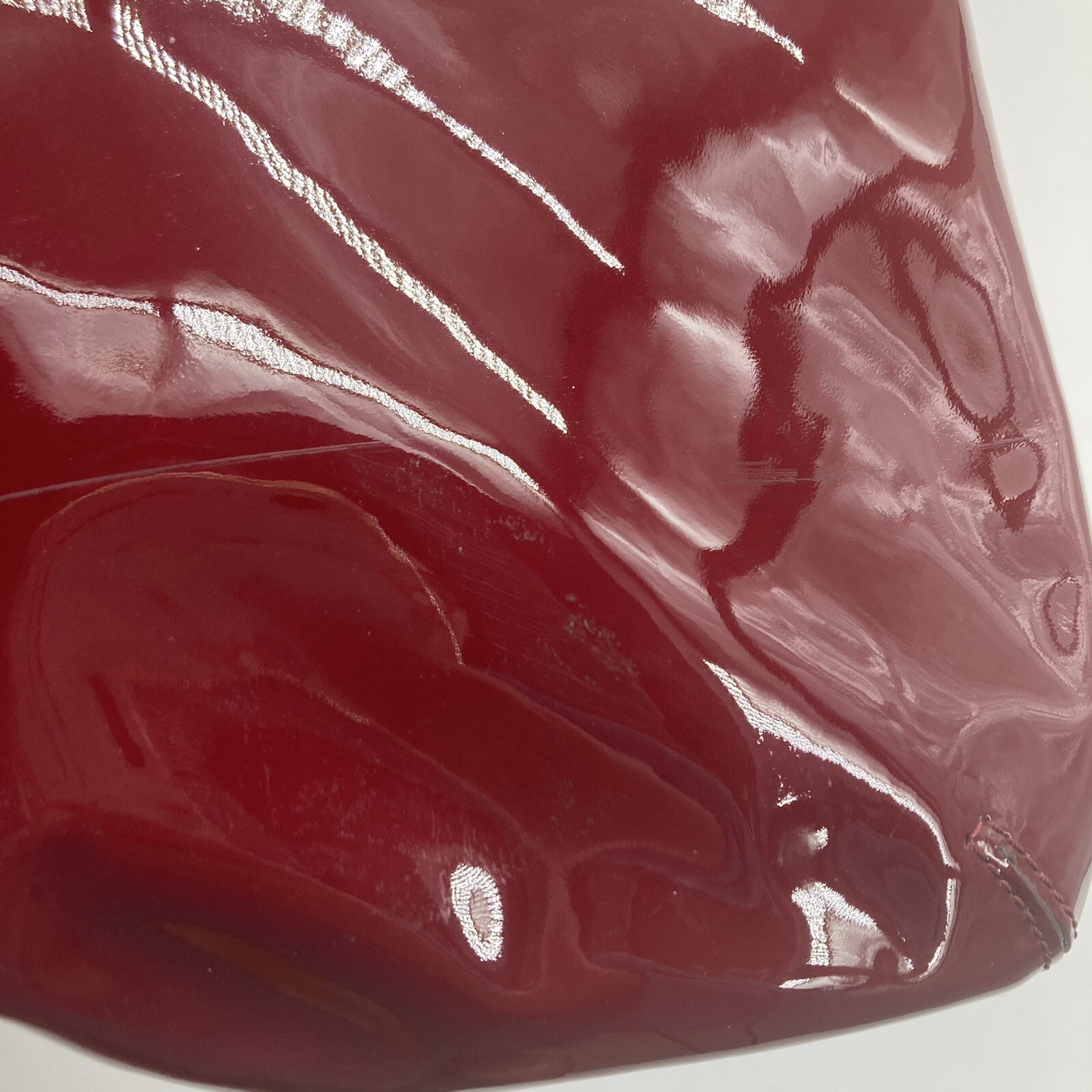 Coach Poppy Embossed Crimson Leather Chain Strap Tot… Gem