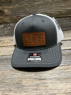 Pledge of Allegiance Richardson Leather Patch Trucker Hat