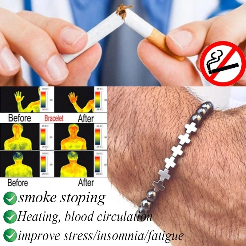 Brazalete Brazalete Plata Terapia Hematita Magnética Alivio Cruzado Práctico Hombre Regalo Foto 2 de 4