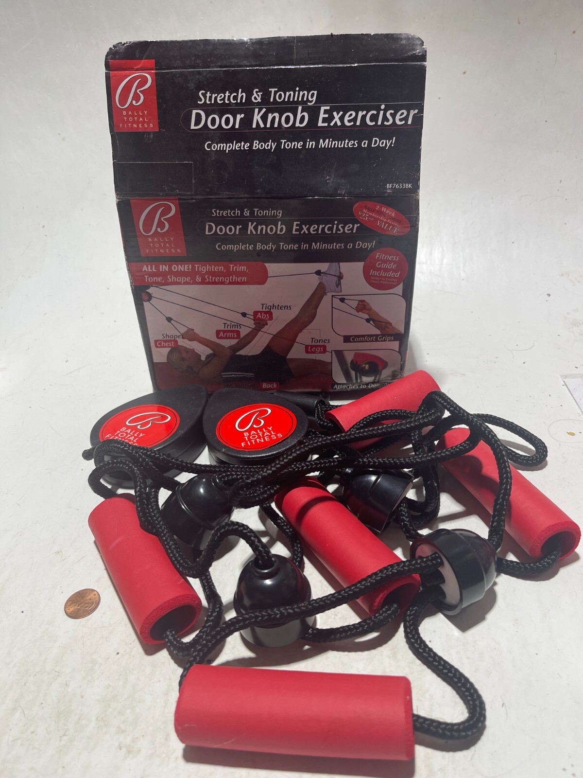 Bally Total Fitness Door Knob Rope Exerciser Complete Body Tone eBay