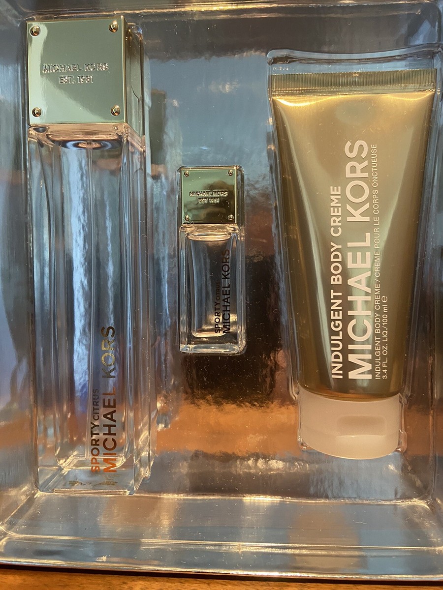 Sporty Citrus By Michael Kors 3 Pces Set : 3.4 oz EDP +Body Cream+