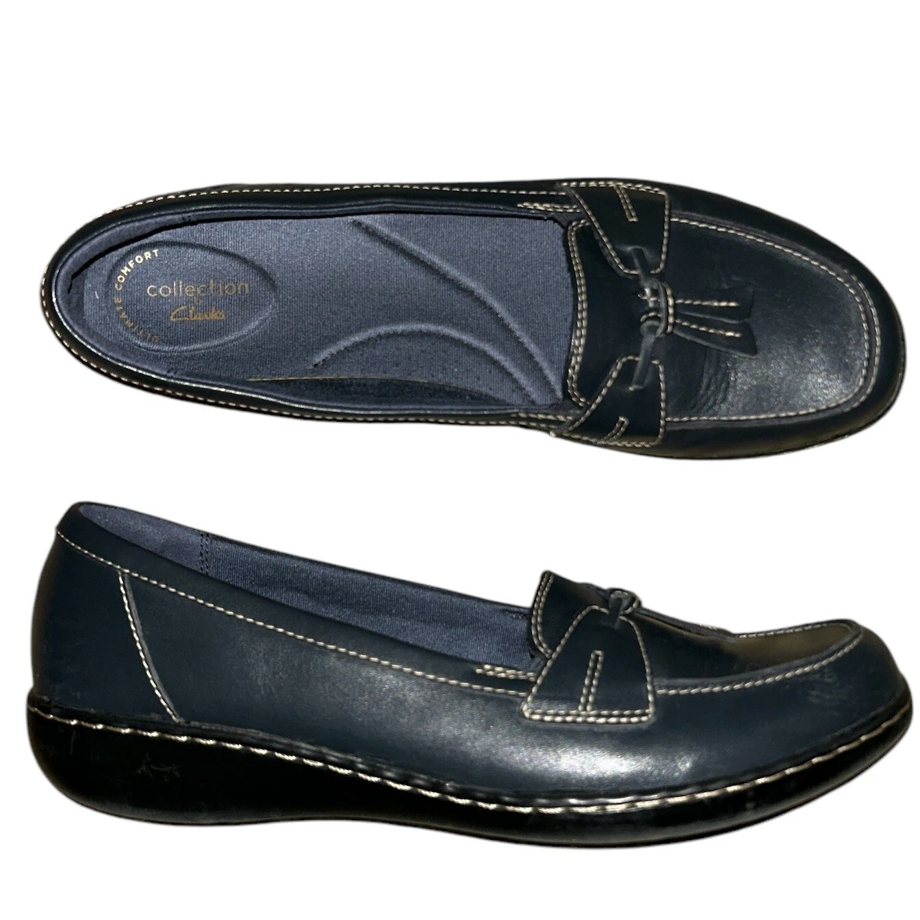 Mocassino Clarks Collection blu navy in pelle Ashland Bubble taglia 9 5D