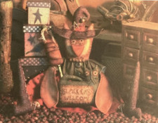 PATTERN Primitive Owl Witch Doll Black Cat Pump Wand NEW Threadbare Primitives