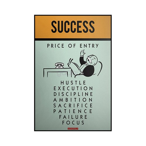 2025 - Monopoly Motivation Vision of Success Mindset Work POSTER / CANVAS Decor - Picture 20 of 34
