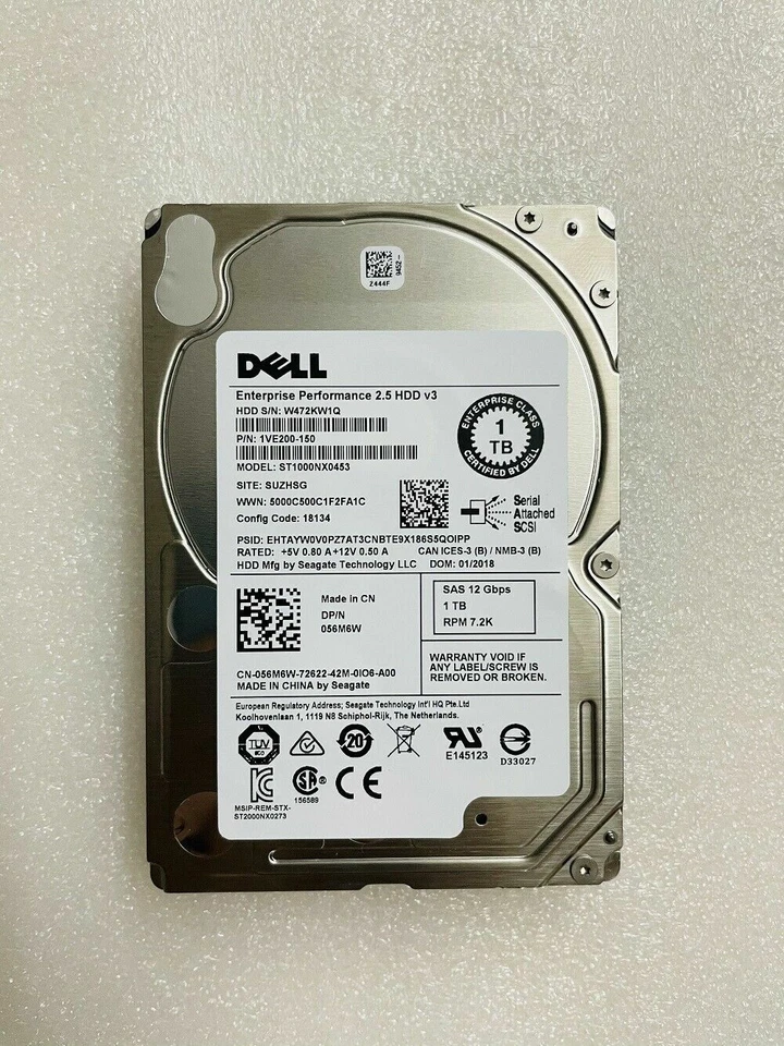 NEW DELL ST1000NX0453 1TB 7.2K 12G 2.5" SFF SAS HARD DRIVE 056M6W 56M6W HDD disk - Image 2 of 4