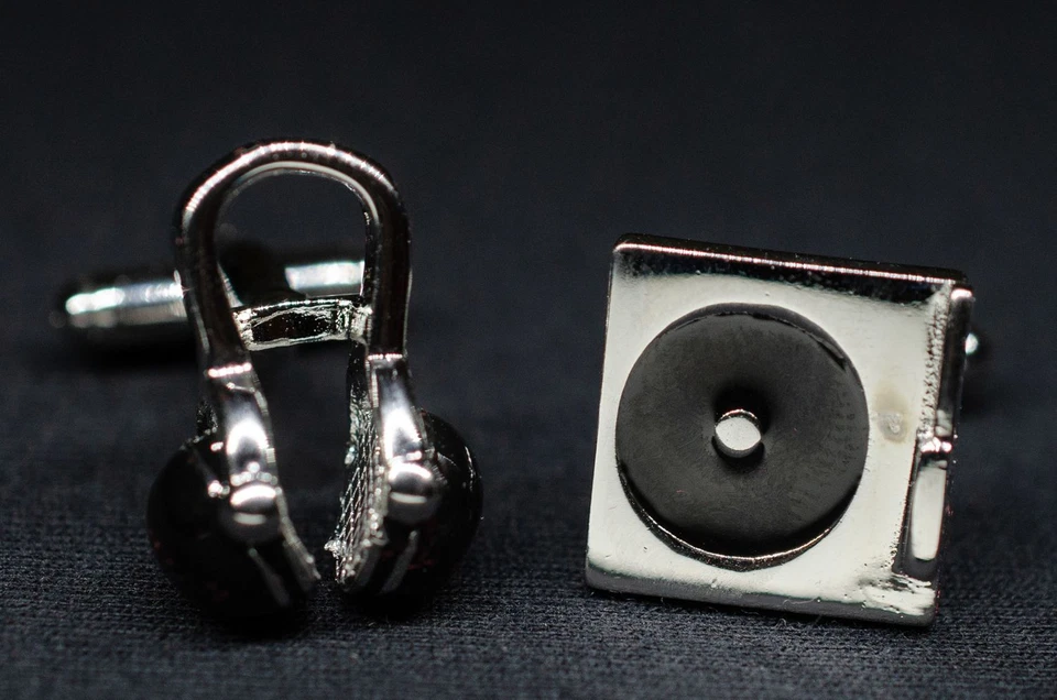 Kopfhörer Plattenspieler Manschettenknöpfe + Box Miniblings Musik DJ Turntable - Bild 3 von 4