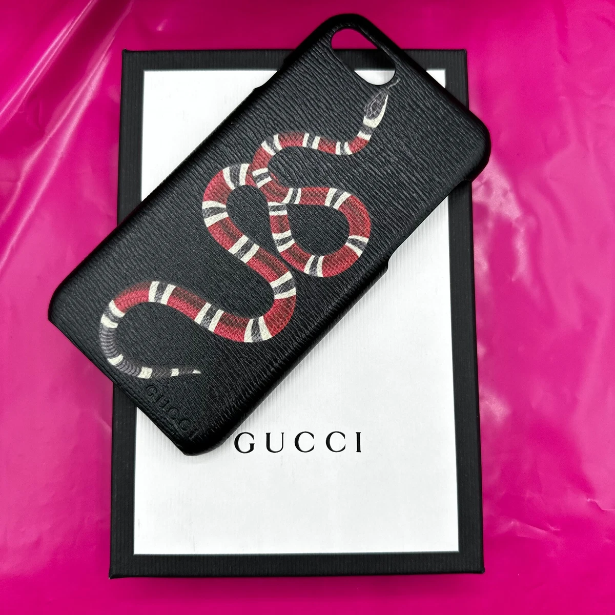 Gucci Fitted Case for Apple iPhone 7 Black with Snake Motif Hard Cover NIB  | eBay