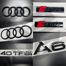Audi A6 2019-2023 C8 Gloss Black Badges GRILLE/BOOT/FENDER SET 2 X S-Line/40TFSI