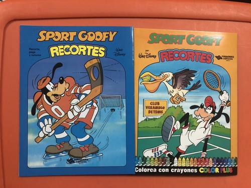 VTG Rare Fernandez Mexico Disney Sport Goofy Recortes Coloring Book Lot 1988 New - Picture 2 of 8