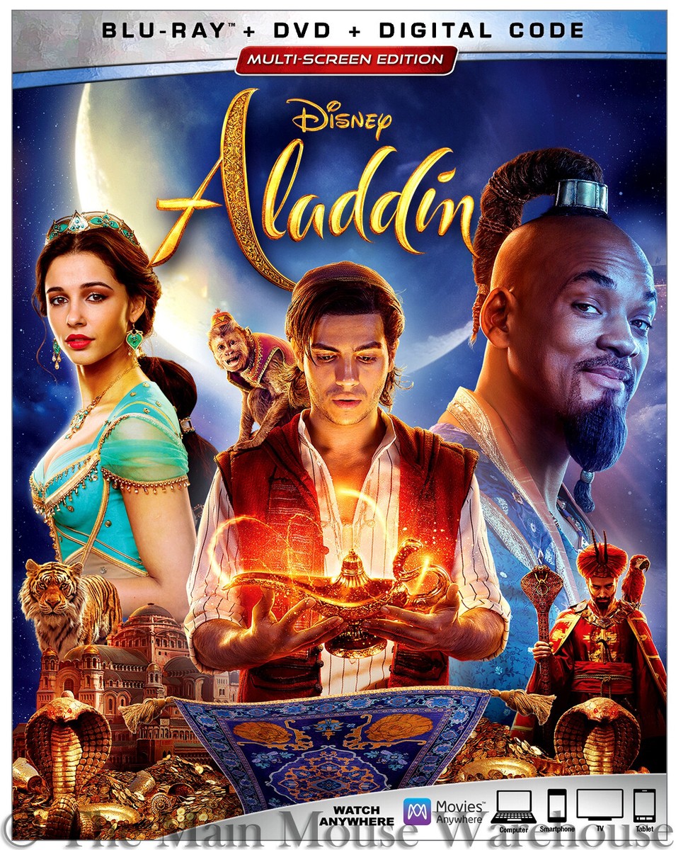Authentic Disney New Live Action Aladdin Blu-ray DVD & Digital