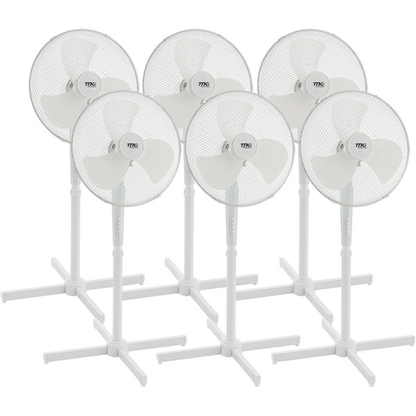 6X Standventilator Ventilator Windmaschine LuftküHler Oszillierend Weiß LüFter-image