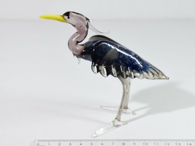  Reiher, Heron, Glasfigur, Handarbeit, Glastiere, Muranoglas