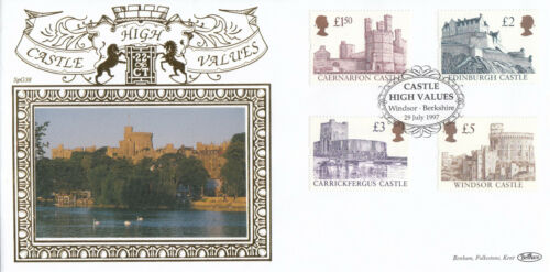 (94865) GB Benham 22Ct GOLD FDC D90 £5 £2 £1.50 £1 Castles Windsor 1997