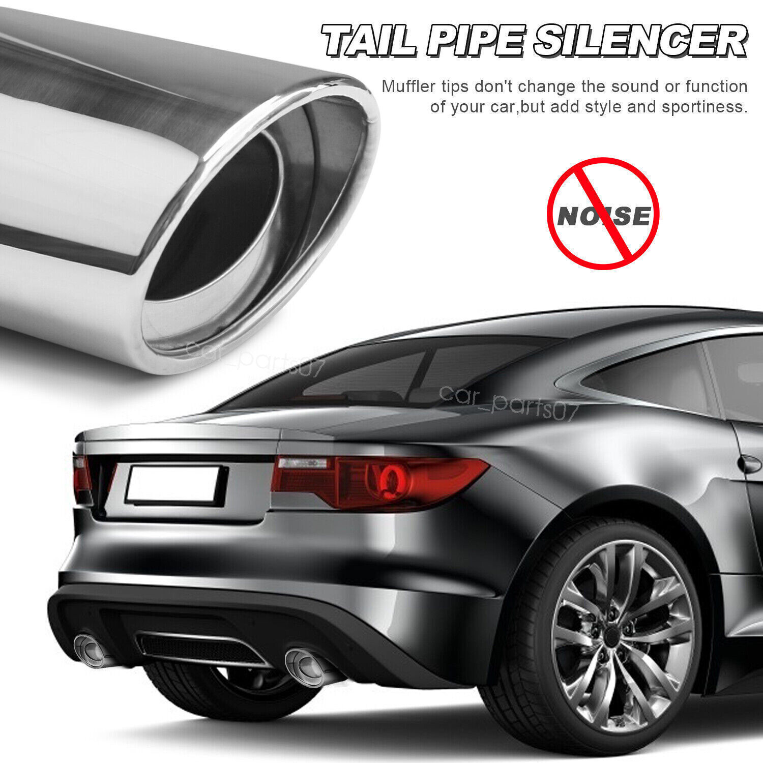 2x Car Exhaust Pipe Rear Tail Muffler Chrome Steel Tip For Maserati MC20 22-24