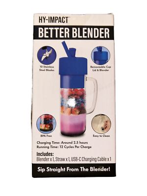 Better Cordless Blender 16 Oz Cordless USB Rechargeable Turbo Power B 2