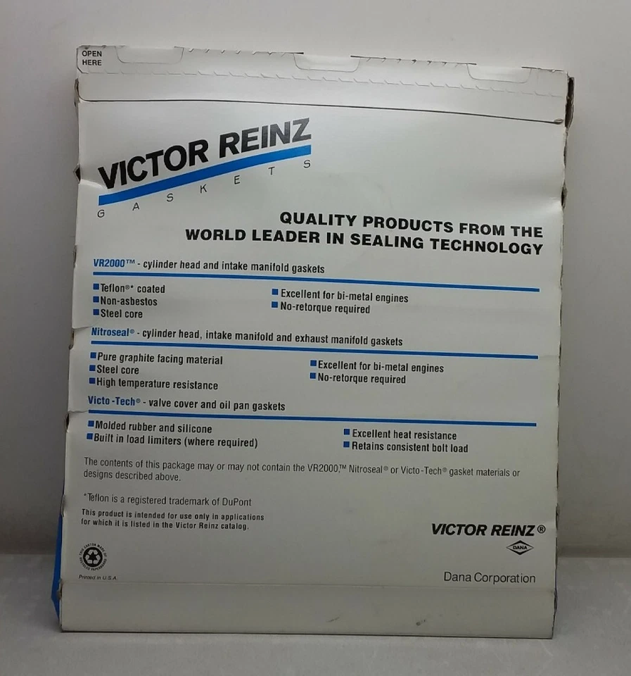 Juego de juntas de cubierta de distribución de motor automotriz JV1134 Victor Reinz JV1134 Foto 2 de 3
