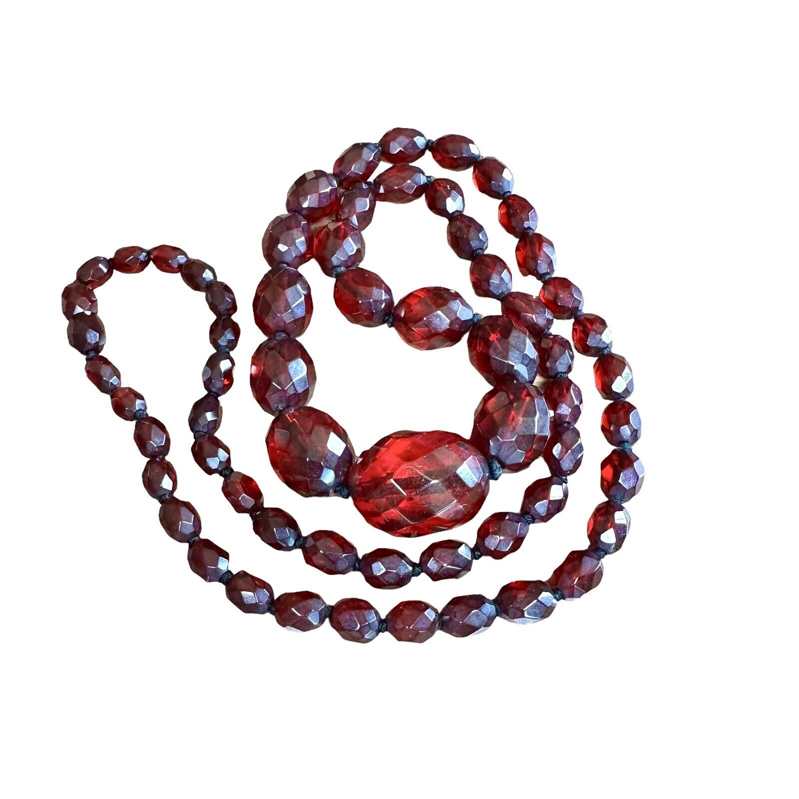 32" Vintage Cherry Amber Red Bakelite Graduated C… - image 5