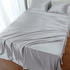 Full Bed Sheets Set 4 Pieces Viscose Derived From Bamboo 400 Thread Count Bed Sh